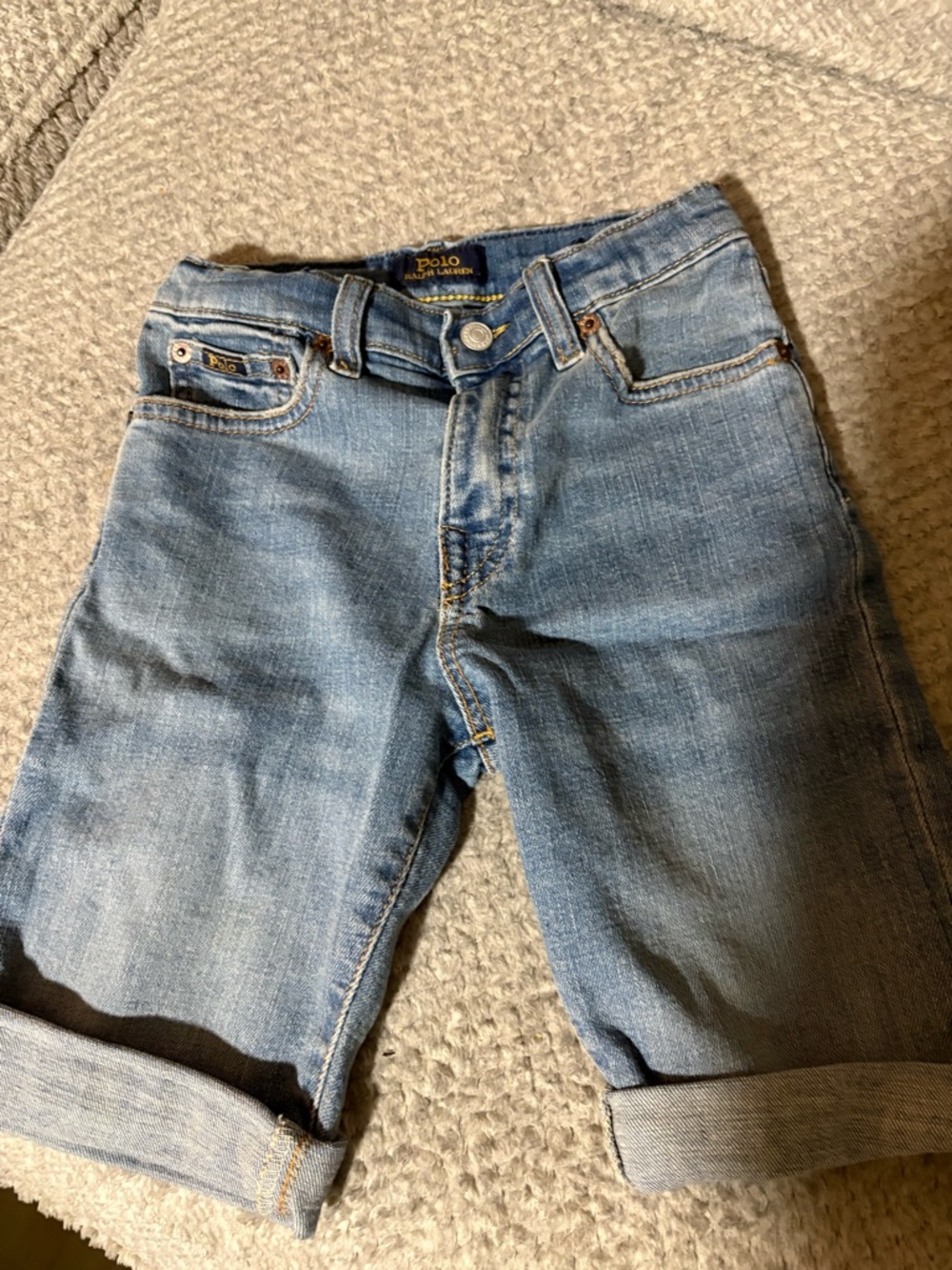 Ralph Lauren Light Blue Denim Jeans with Tan Leather Patch